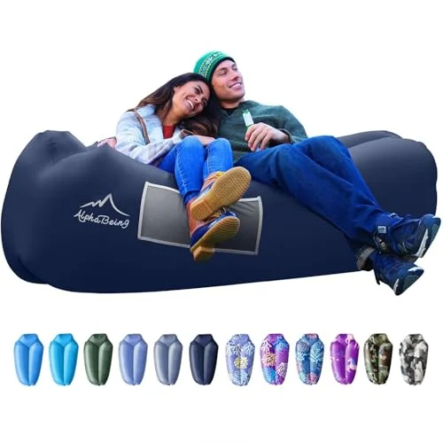AlphaBeing Inflatable Lounger Beach Chair Accessories, Air Sofa Hammock Inflatable Couch for Camping Backyard Lakeside with Compression Sacks, Ideal Outdoor Gifts for Adults