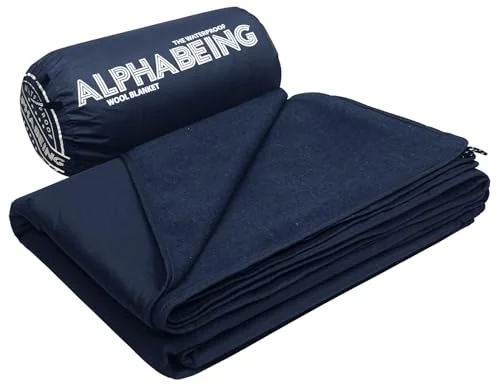 Merino Wool Outdoor Blanket — navy