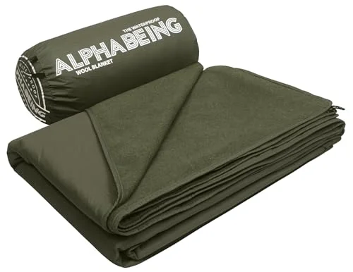 Merino Wool Outdoor Blanket — olive